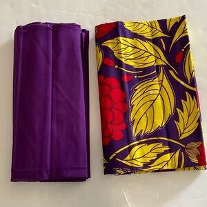 Vibrant Purple and Yellow Multicolor Floral Cotton Fabric Bundle